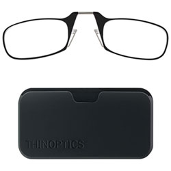 ThinOptics Black Pod & Reading Glasses with +2.5 Lens Strength - Brown