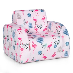 TOPBUY 3-In-1 Convertible Kids Sofa Multifunctional Toddler Lounger Upholstered Chair Couch Pink/blue
