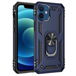 SUPERSHIELD for Apple Iphone 12 Military Grade 360 Degree Rotating Metal Magnetic Ring Car Mount Holder Kickstand Shockproof Heavy Duty Cover