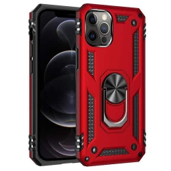 SUPERSHIELD for Apple Iphone 12 Pro Military Grade 360 Degree Rotating Metal Magnetic Ring Car Mount Holder Kickstand Shockproof Heavy Duty Cover