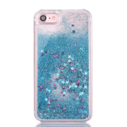 SUPERSHIELD for Apple Iphone 7 Plus / 8 Plus Clear Gel Case Heavy Duty Shockproof Liquid Glitter Tpu Silicone Back Cover In Blue