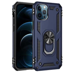SUPERSHIELD for Apple Iphone 12 Pro Max Military Grade 360 Degree Rotating Metal Magnetic Ring Car Mount Holder Kickstand Shockproof Heavy Duty Cover