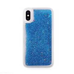 SUPERSHIELD for Apple Iphone X / Xs Max Clear Gel Case Heavy Duty Shockproof Liquid Glitter Tpu Silicone Back Cover In Blue