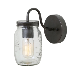 LNC Modern 1-Light Mason Jar Vanity Light Single Wall Sconce
