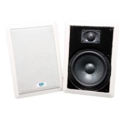 GS 8.0" In-Wall Speakers, Per Pair Mesh, 4Ω Impedance, Unit Size: 10 14 Inch In White