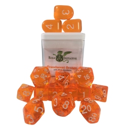 ROLE 4 INITIATIVE Set Of 15 Dice: Translucent Orange/white With Arch'd4
