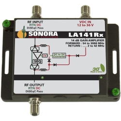 SONORA Design La141Rx-T Outdoor 54 to 3000 Mhz Line Powered Amplifier W/ Foward Gain & Passive Sub-Band W/ Power Supply