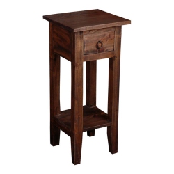 SUNSET TRADING Cottage Narrow Wood Side Table In Raftwood Brown/antique Iron