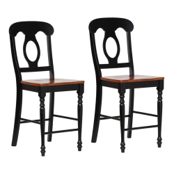 SUNSET TRADING Cherry Selections Wood Barstools In (Set Of 2) In Black
