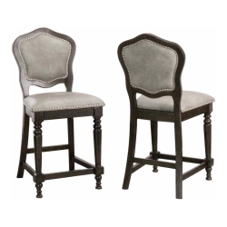 SUNSET TRADING Vegas 25" Microsuede Upholstered Barstools In (Set Of 2) In Gray