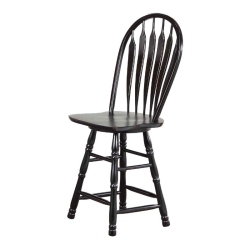 SUNSET TRADING 24" Swivel Wood Barstool/counter Stool In Antique In Black