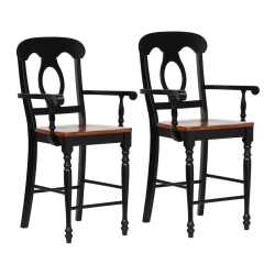 SUNSET TRADING Cherry Selections Arm Wood Barstool In (Set Of 2) In Black