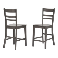 SUNSET TRADING Shades Of 24" Wood Slat Back Stools In (Set Of 2) In Gray