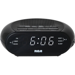 RCA Soothing Sounds Alarm Clock Radio With USB Charging - In Black
