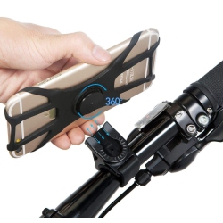 HLD Bike Phone Mount, Aideru Universal Detachable Bike Handlebar Motorcycle Cell Phone Holder, 360°Rotation Silicone Bicycle Pho