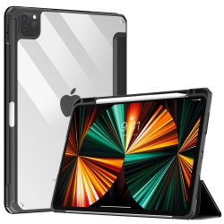 HLD Moko Case Fit New Ipad Pro 12.9 Inch Case 2021/2020/2018 (5Th/4Th/3Rd Gen) With Pencil Holder, Soft Tpu Frame Hard PC Clear