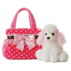 AURORA Fancy Pals Fancy Polka Dot 8 Inch Pet Carrier In Pink