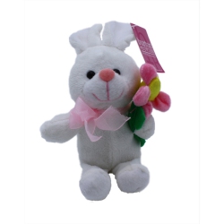 BURTON BURTON Burton + Burton Plush Easter Bunny With Flower - In White
