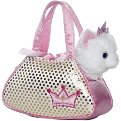 AURORA Princess Kitty Fancy Pal Pet Carrier 8" Plush By - 32602 In White