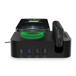 NAZTECH 65W Ultimate Charging Station Pro USB-C Wall Charger W/ Qi + 4000 Mah Portable Power Ban