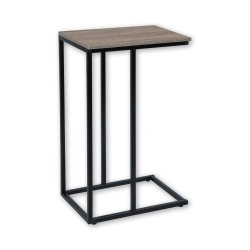ITY INTERNATIONAL - Mdf Side Table With Metal Base, 15.75"x11.8"x26", Taupe In Gray