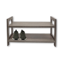 ITY INTERNATIONAL - 2 Tier Mdf Shoes Rack, 27.5"x10.62"x15.75", Taupe In Gray