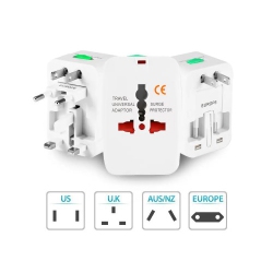 TOYTEXX Universal Travel Ac Adapter All In One 110~220V Electrical Plug Adapter Works for 150+ Countries Uk/ Us/ Au/ Eu/ Ca Multi Plug (2 Pack)