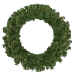 NORTHLIGHT Pre-Lit Deluxe Dorchester Pine Artificial Christmas Wreath - 24" - Clear Lights