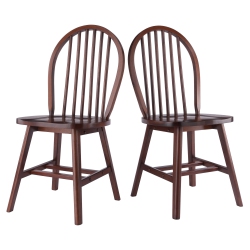 WINSOME WOOD Windsor 2-Piece Chair Set, Walnut