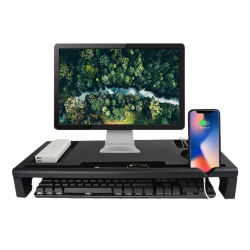 NAVOR Monitor Riser Stand Laptop Stand Save Space Desk Organizer With Keyboard Organizer Space In Black