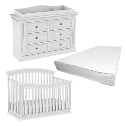 BEBELELO Starter Nursery Kits 95 With Helena Convertible Crib, Baby Double Dresser And A Mattress