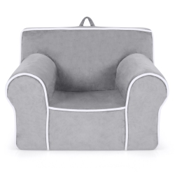 COSTWAY Kids Sofa Toddler Foam Filled Armchair W/ Velvet Fabric Baby Perfect Gift