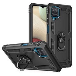SUPERSHIELD Samsung Galaxy A12 Case Military Grade 360 Degree Rotating Metal Magnetic Ring Car Mount Holder Kickstand Shockproof Heavy Duty Cover