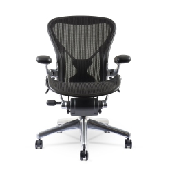 HERMAN MILLER Classic Aeron Chair | Chrome | Size B | Fully Adjustable | Posture Fit | Roller Index| Refurbished/renewed By Chairorama