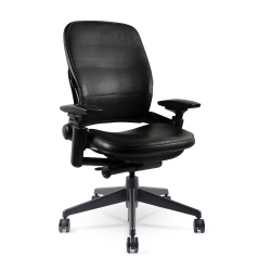 STEELCASE Refurbished (Good) - Leap Chair Version 2| Leather| (Renewed to New Condition) By Chairorama In Black