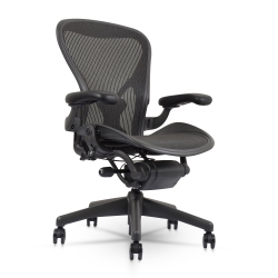 HERMAN MILLER Classic Aeron Chair | | Size B | Fully Adjustable | Posture Fit | Roller Index | Refurbished/renewed By Chairorama In Black