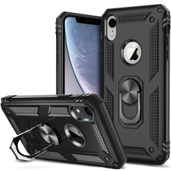 SUPERSHIELD for Apple Iphone 11 Military Grade 360 Degree Rotating Metal Magnetic Ring Car Mount Holder Kickstand Shockproof Heavy Duty Cover