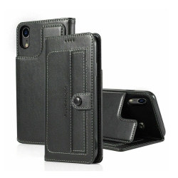 SUPERSHIELD Iphone 12 Wallet Flip Case Leather Card Slots Cover In Black