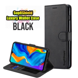 SUPERSHIELD for Huawei P30 Suprshield Wallet Leather Card Holder Flip Protective Shockproof Magnetic Case Cover In Black