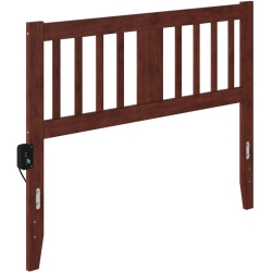 AFI Tahoe Full Spindle Headboard With USB Turbo Charger In Walnut