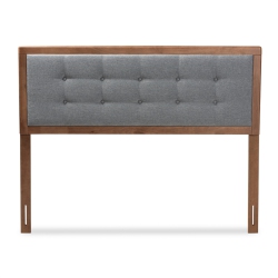 BAXTON STUDIO Sarine Mid-Century Wood Tufted King Headboard In Dark In Gray