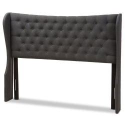 BAXTON STUDIO Cadence King Winged Panel Headboard In Dark In Gray