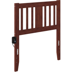 AFI Tahoe Twin Spindle Headboard With USB Turbo Charger In Walnut