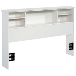 PEMBERLY ROW Wooden Full-Queen Bookcase Headboard In Glacier In White