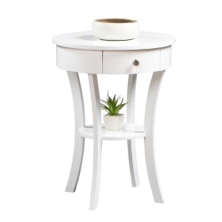 CONVENIENCE CONCEPTS Classic Accents Schaffer End Table In Wood Finish In White