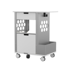 SAFCO Products Focal Rolling Storage Cart 5202Wh Mobile Storage In White