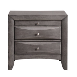 BOWERY HILL 2 Drawer Nightstand In In Gray