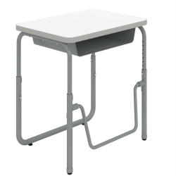 SAFCO Alphabetter 2.0 Height Adjustable Student Desk Pendulum Bar & Book Box In In White
