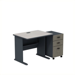 SCRANTON & CO 36" Desk With Mobile File Cabinet In Slate