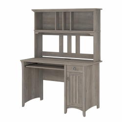 BUSH Salinas Small Computer Desk With Hutch In Driftwood - Engineered Wood In Gray